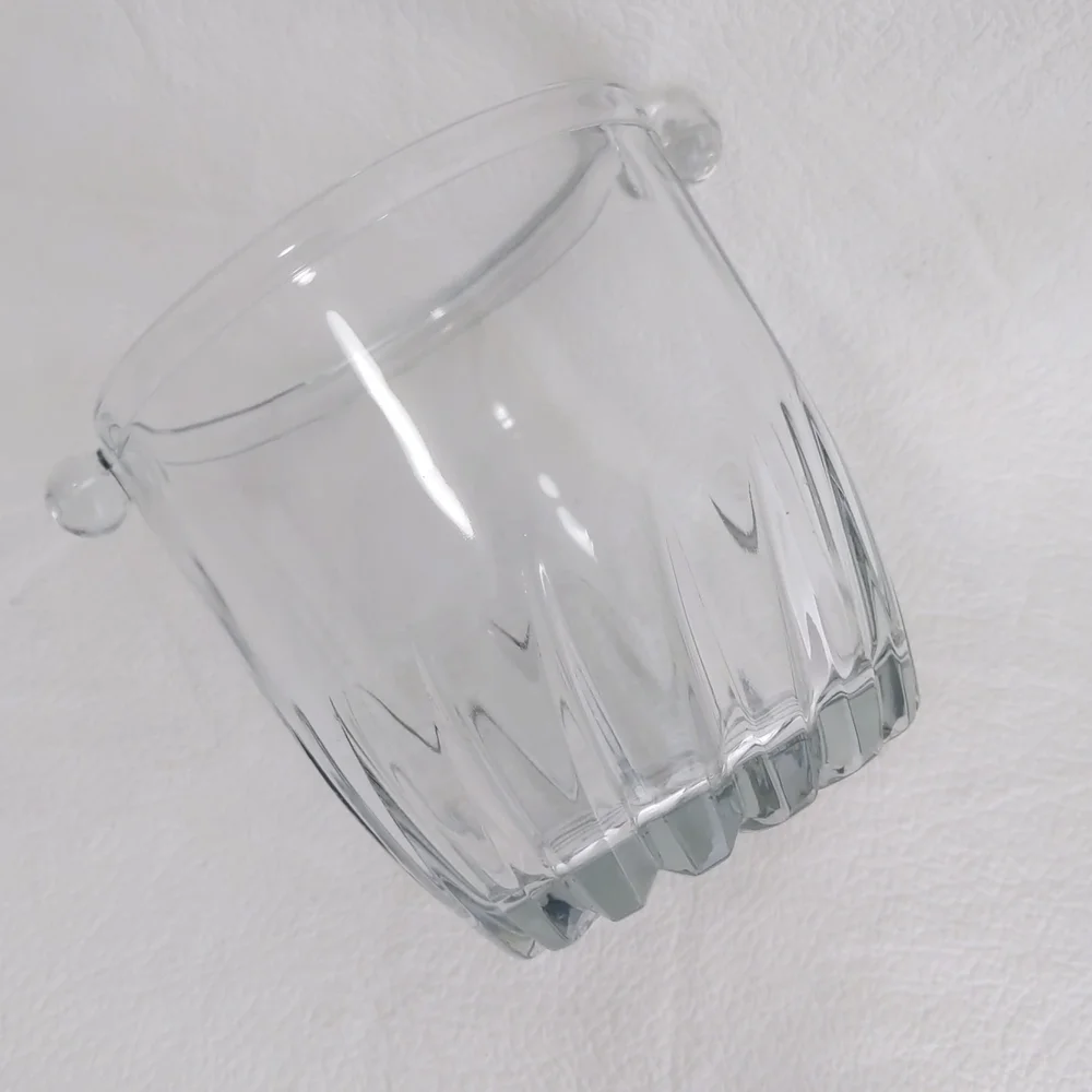 Mini Glass Ice Bucket with Tongs